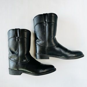 Justin Basic Roper Boots Sz 9D JB3000 Black